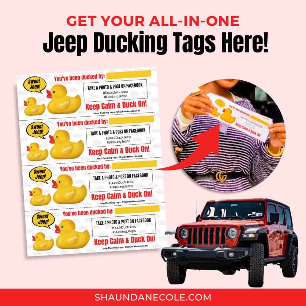 Lifestyle Duck Duck Jeep Wrangler Jeep Ducking Tags, Game, Sayings